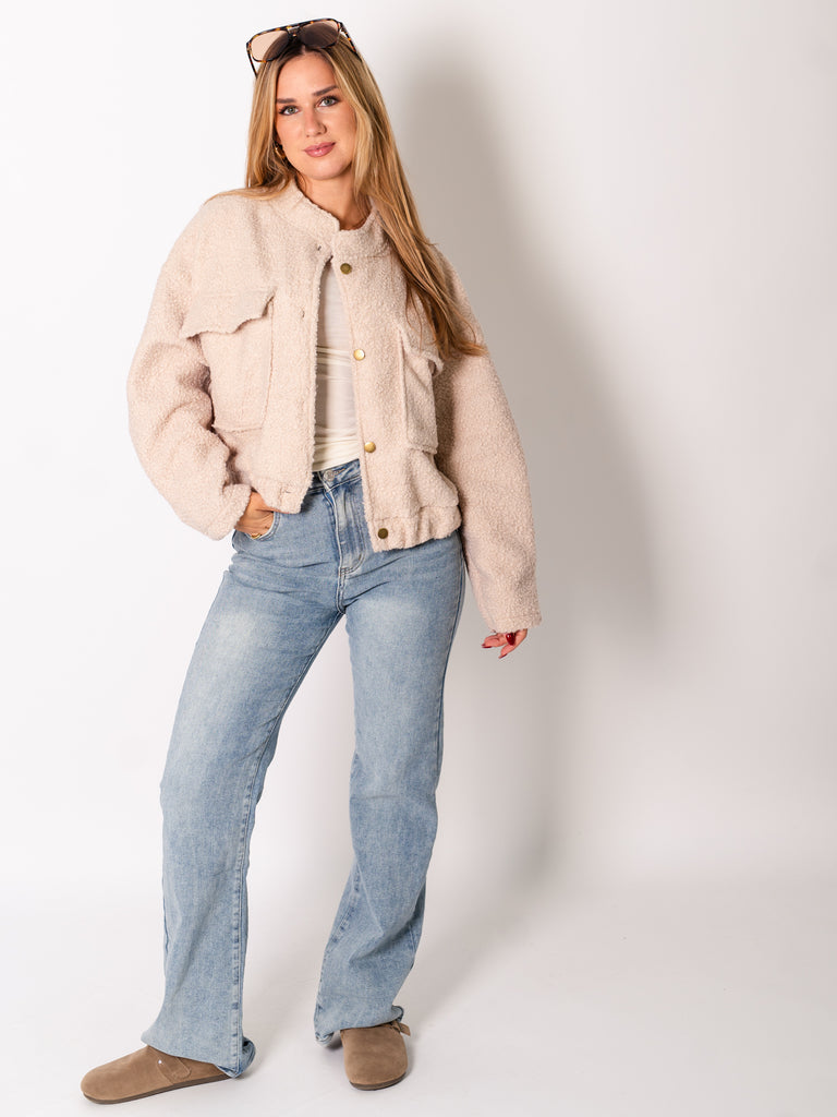 Lana Teddy Jacke - Beige