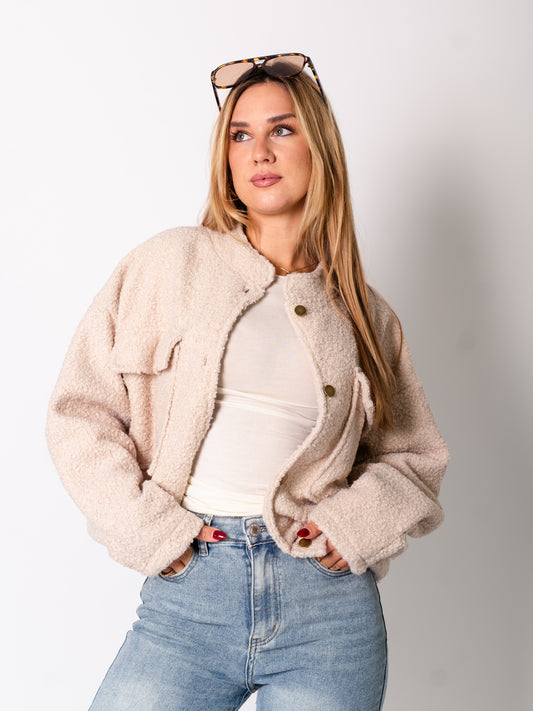Lana Teddy Jacke - Beige