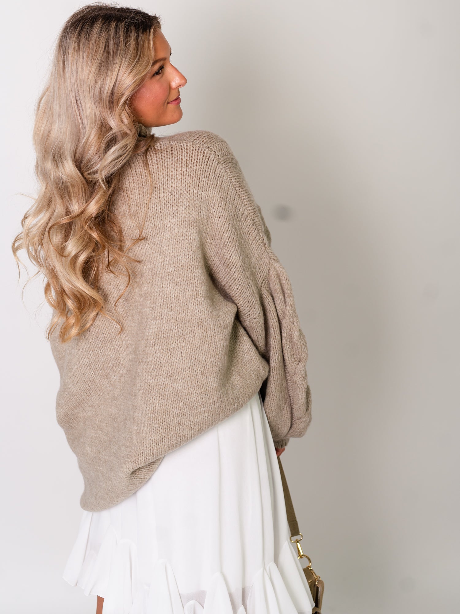 Amber Strick Pullover - Taupe