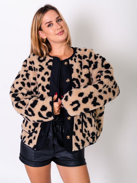 Autumn Leo Jacke - Schwarz/Beige