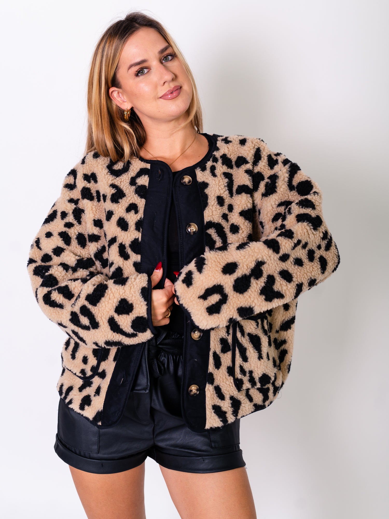 Autumn Leo Jacke - Schwarz/Beige