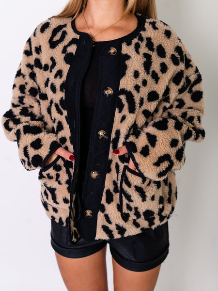 Autumn Leo Jacke - Schwarz/Beige