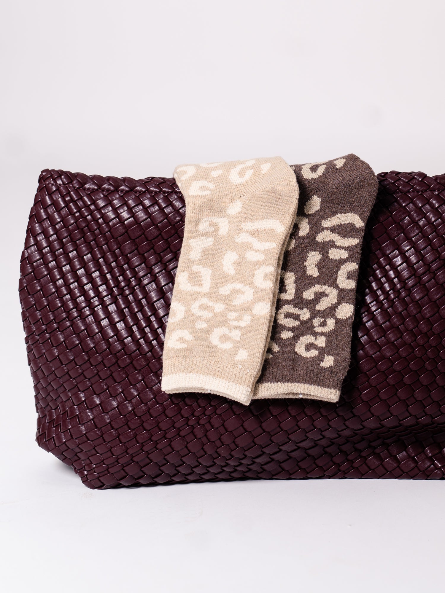 Leo Woll Socken - Braun/ Taupe