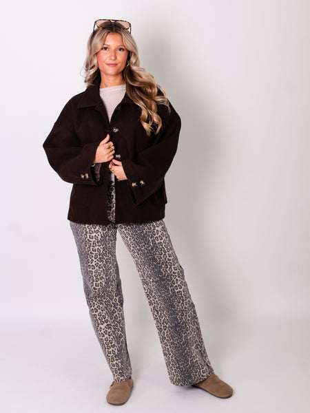 Maple Oversize Jacke - Dunkelbraun