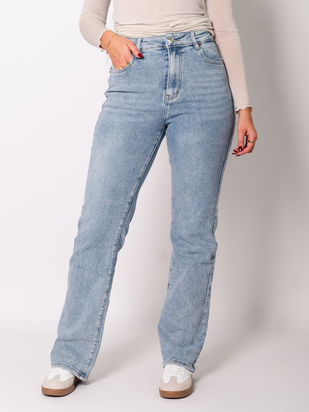Nadia Wideleg Jeans - Graublau