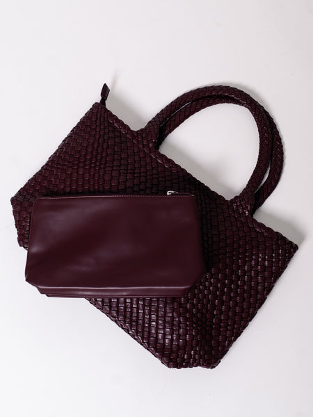Braided Belle Shopper - Weinrot