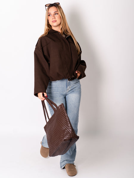 Vani Oversize Jacke - Braun