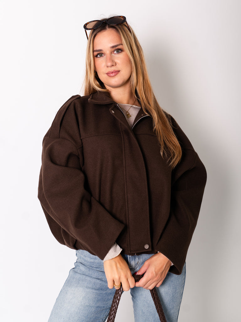 Vani Oversize Jacke - Braun