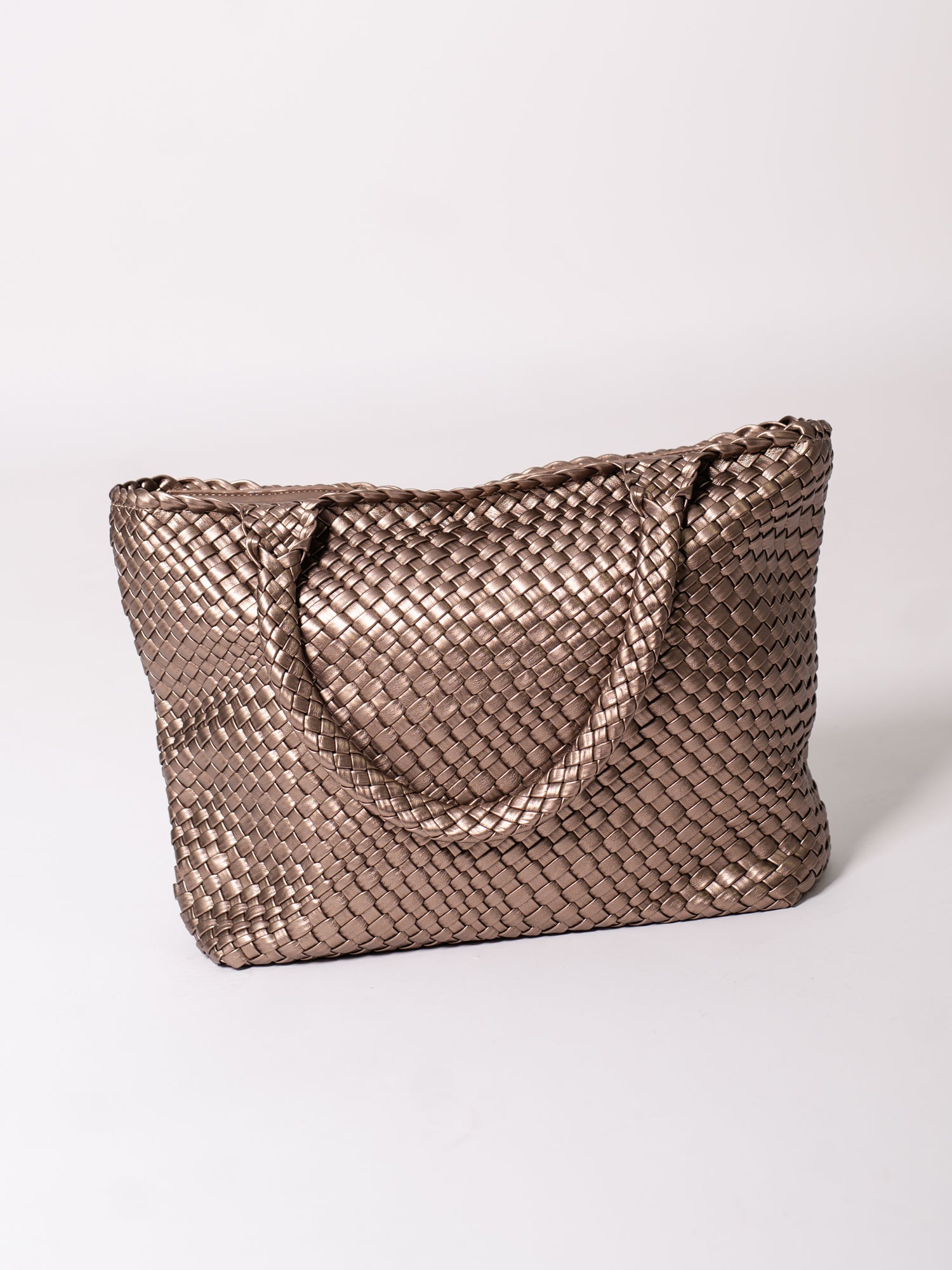 Braided Belle Shopper - Taupe/Gold