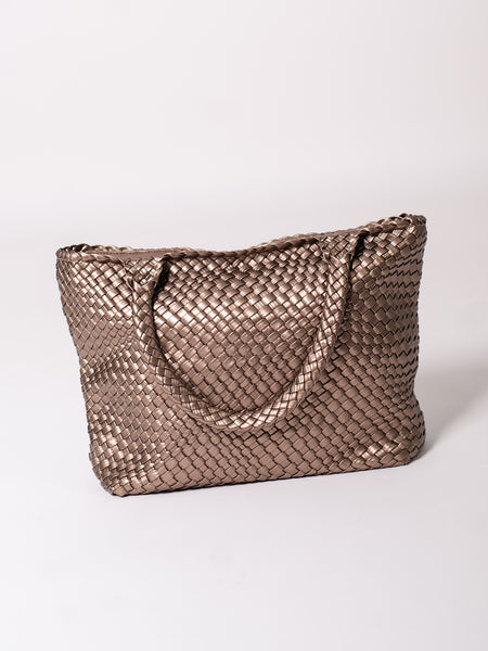 Braided Belle Shopper - Taupe/Gold