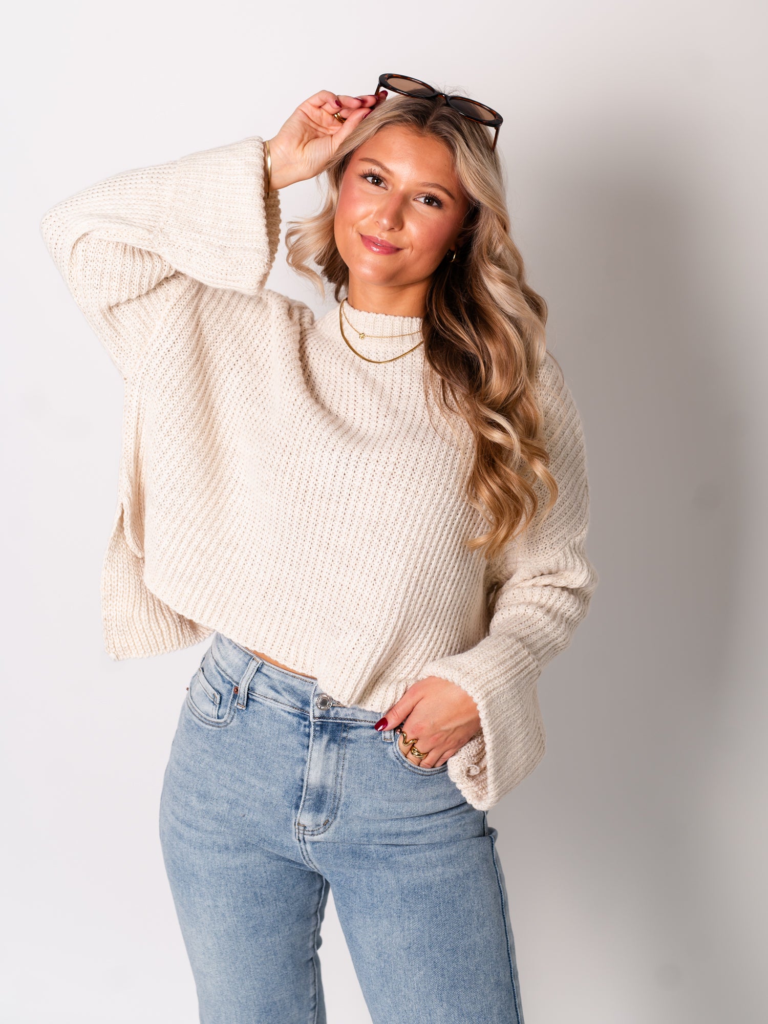 Fawn Strick Pullover - Beige