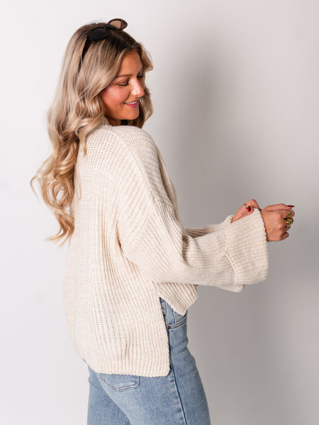 Fawn Strick Pullover - Beige