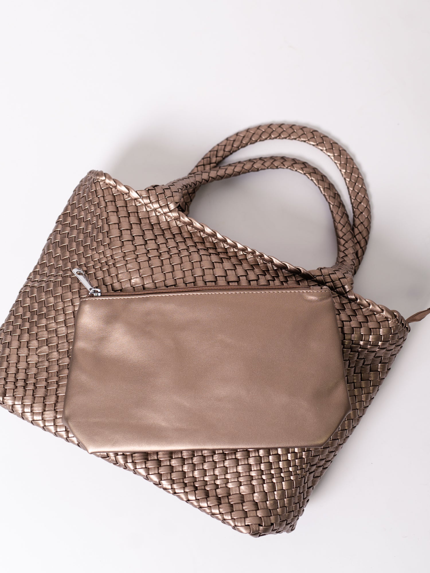 Braided Belle Shopper - Taupe/Gold