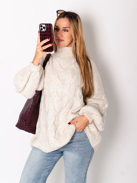 Amber Strick Pullover - Beige