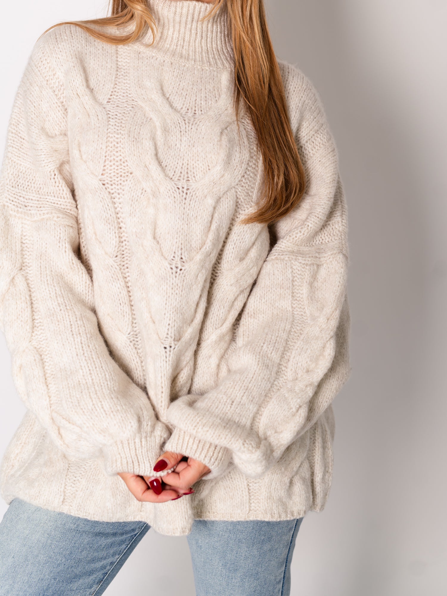 Amber Strick Pullover - Beige