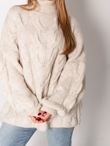 Amber Strick Pullover - Beige