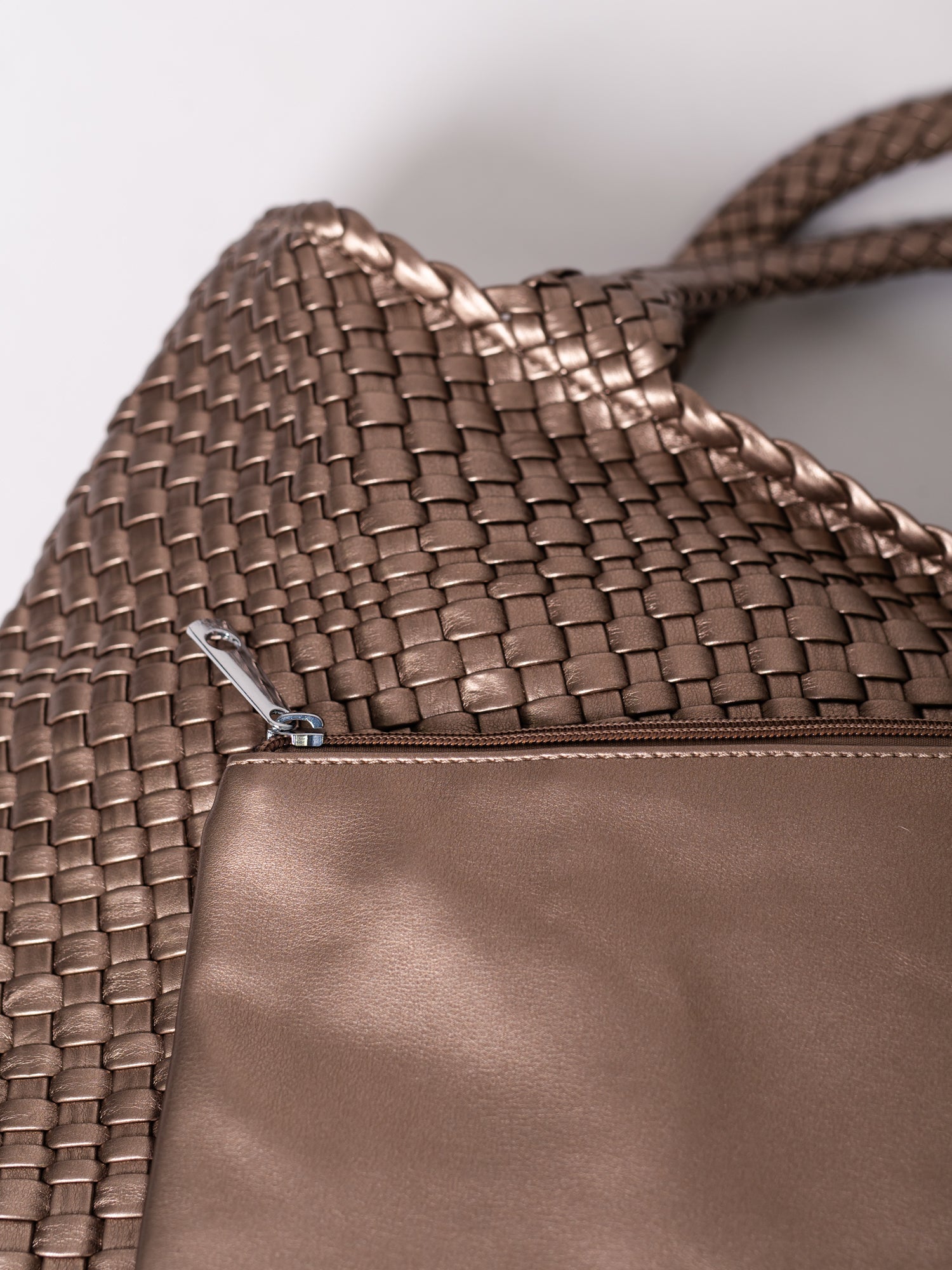 Braided Belle Shopper - Taupe/Gold