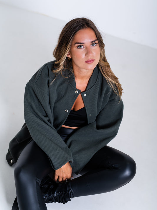 Anny Oversize Jacke - Tannengrün