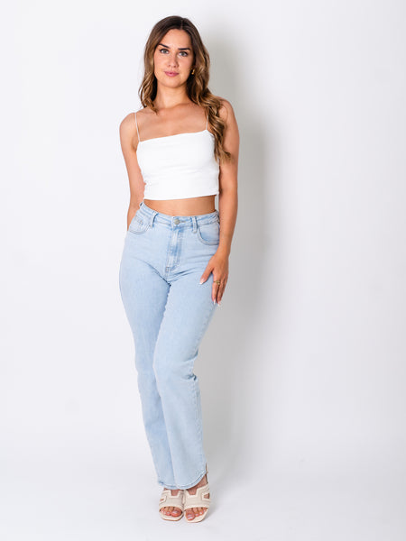 Celina Straight-Leg Jeans - Hellblau