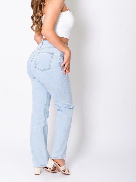 Celina Straight-Leg Jeans - Hellblau