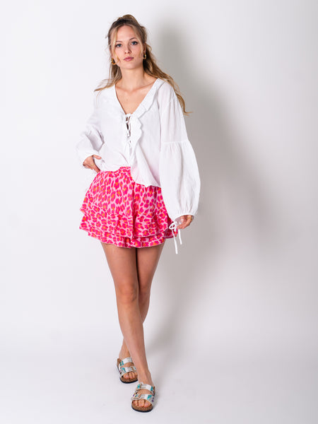 Ana Musselin Shorts - Leo/Pink