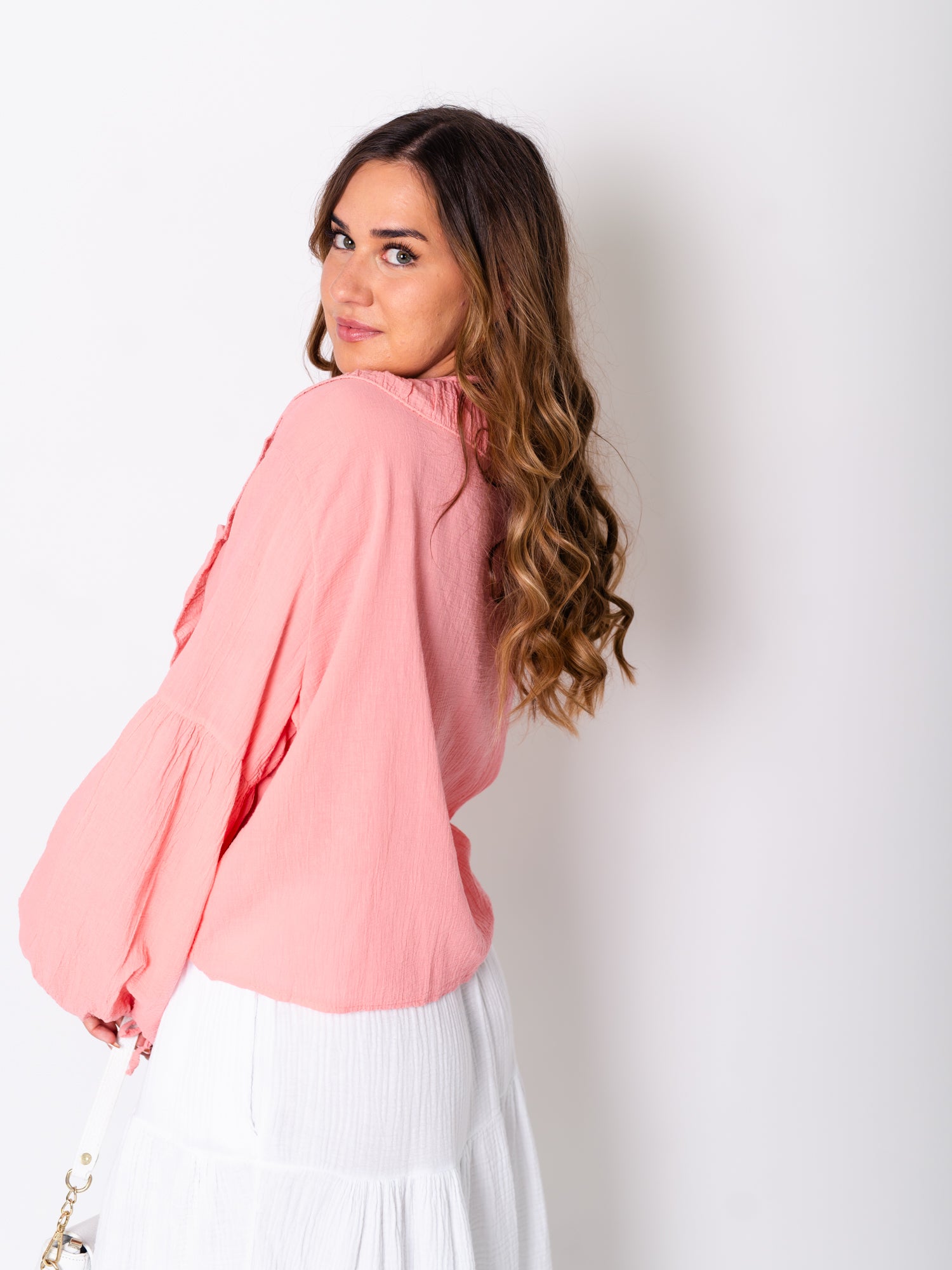 Selene Binde Bluse - Peach