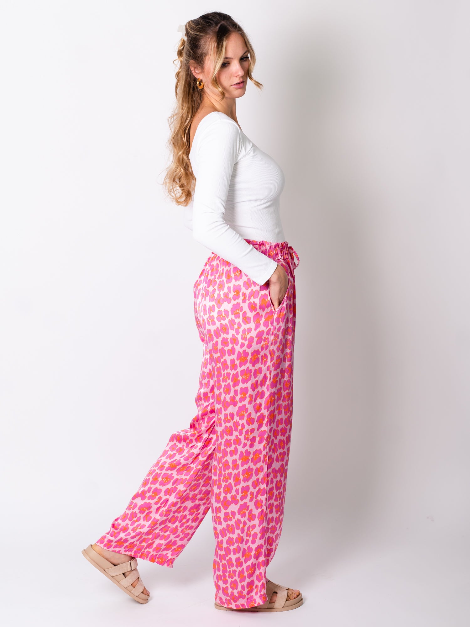 Ella Seiden Hose - Leo/Pink