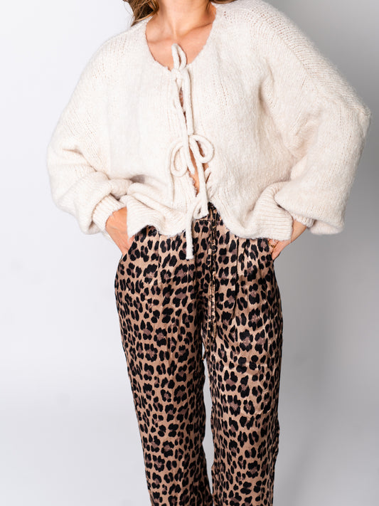 Helena Schleifen Strickjacke - Creme