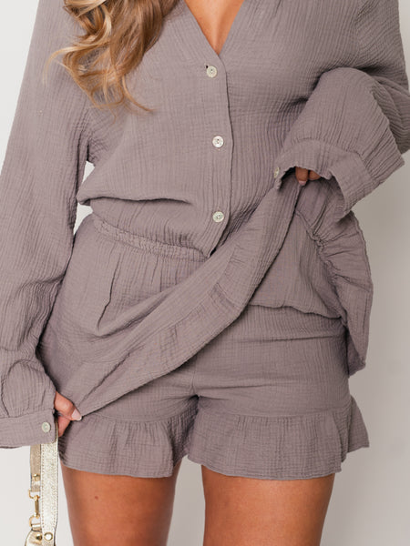 Fernanda Musselin Jumpsuit - Taupe