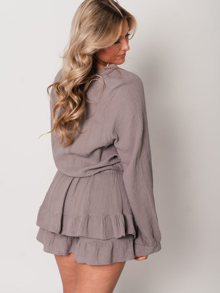 Fernanda Musselin Jumpsuit - Taupe