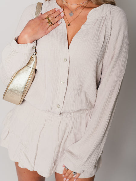 Fernanda Musselin Jumpsuit - Beige