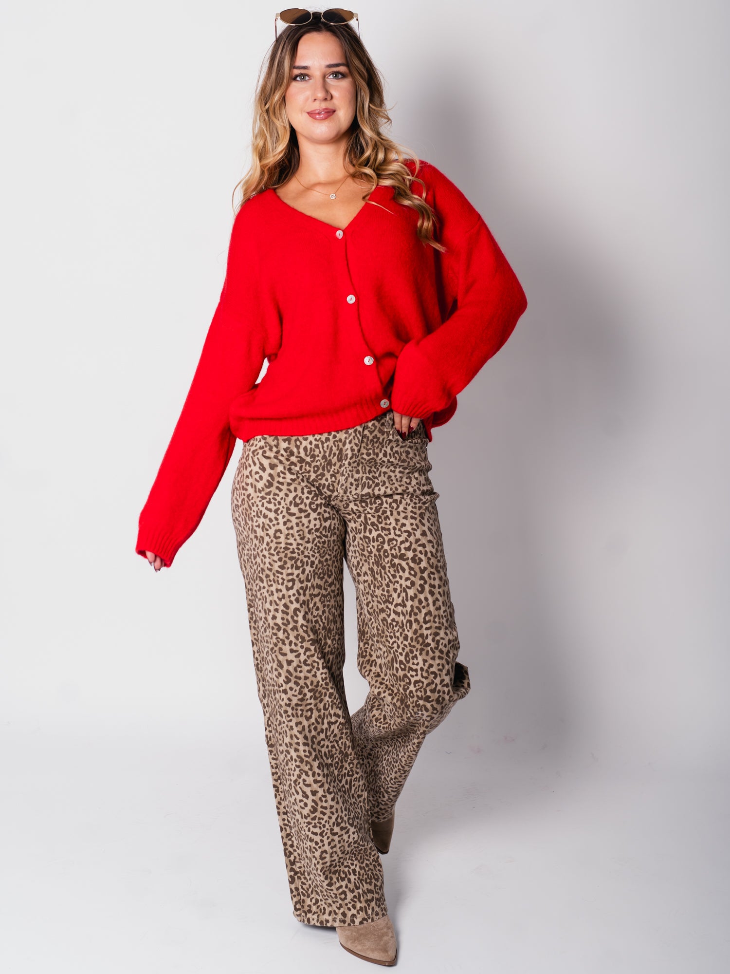 Jill Soft Strickjacke - Rot
