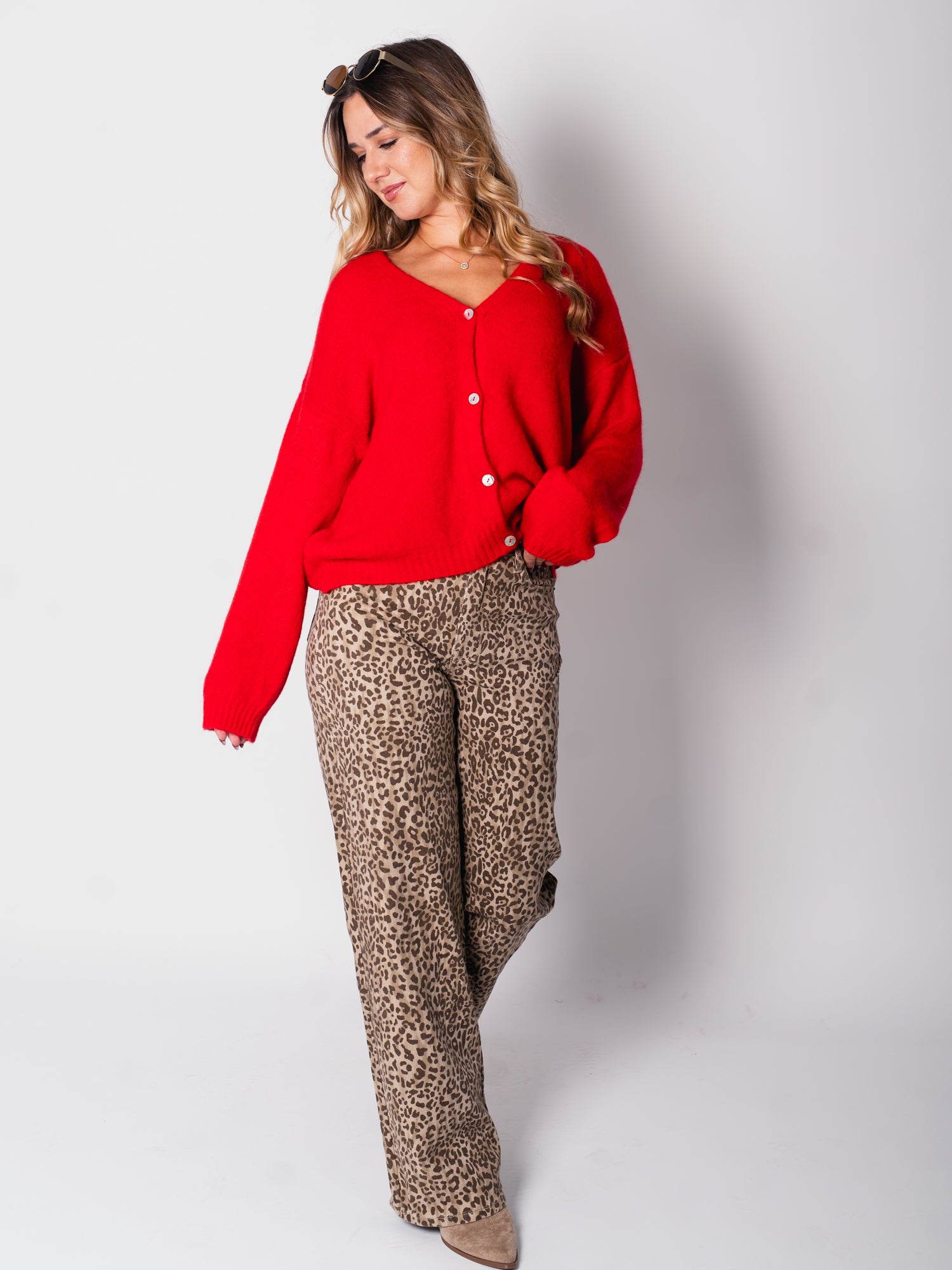 Jill Soft Strickjacke - Rot