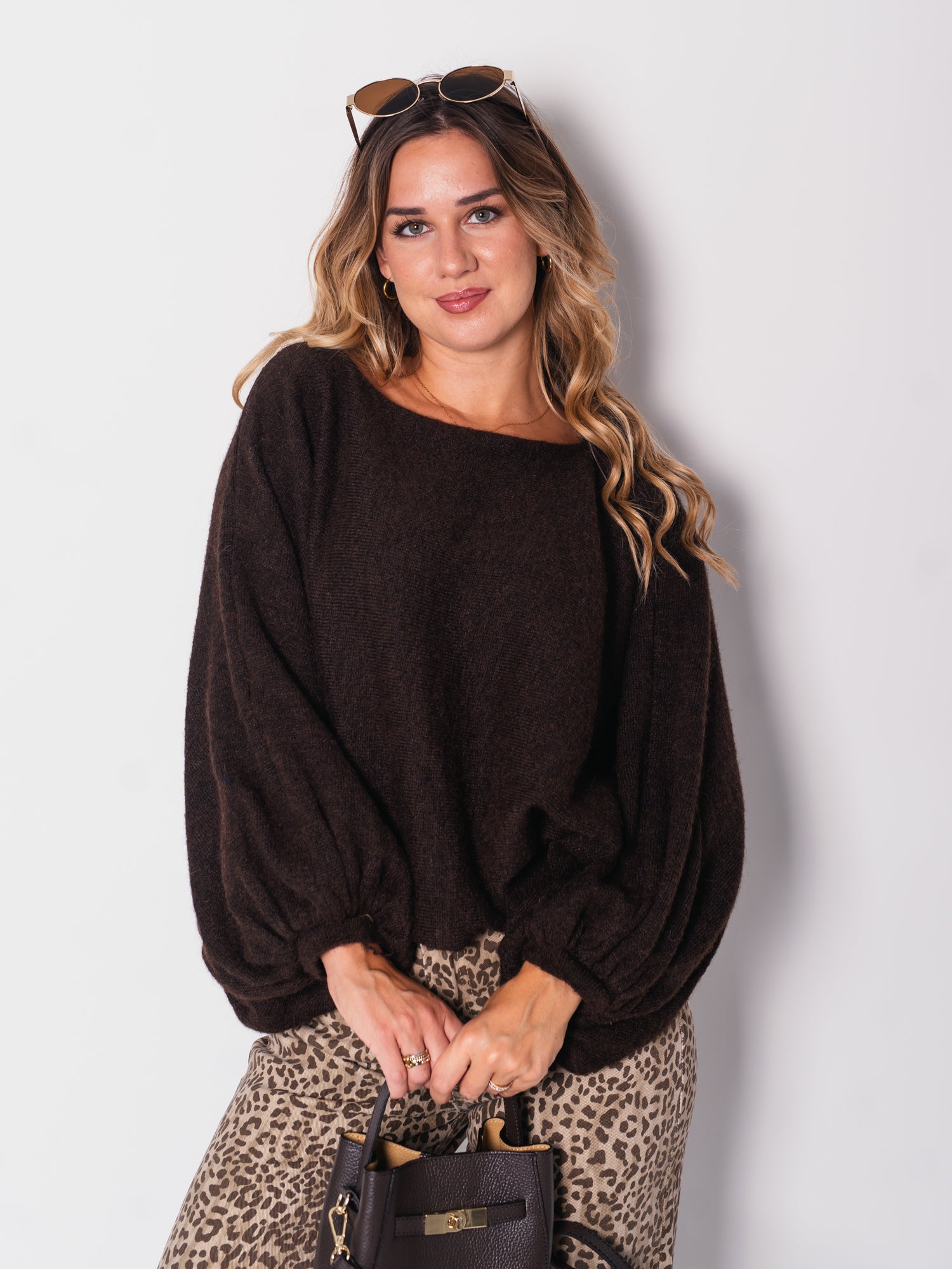 Loreen Fledermaus Pullover - Espresso