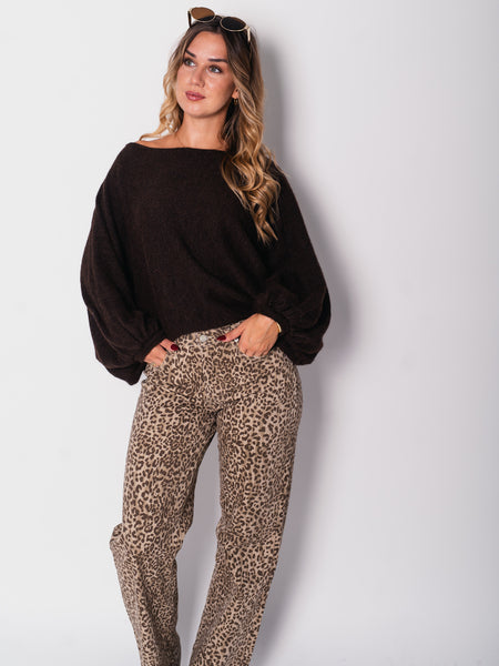 Loreen Fledermaus Pullover - Espresso