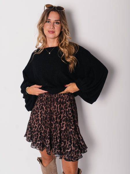 Loreen Fledermaus Pullover - Schwarz