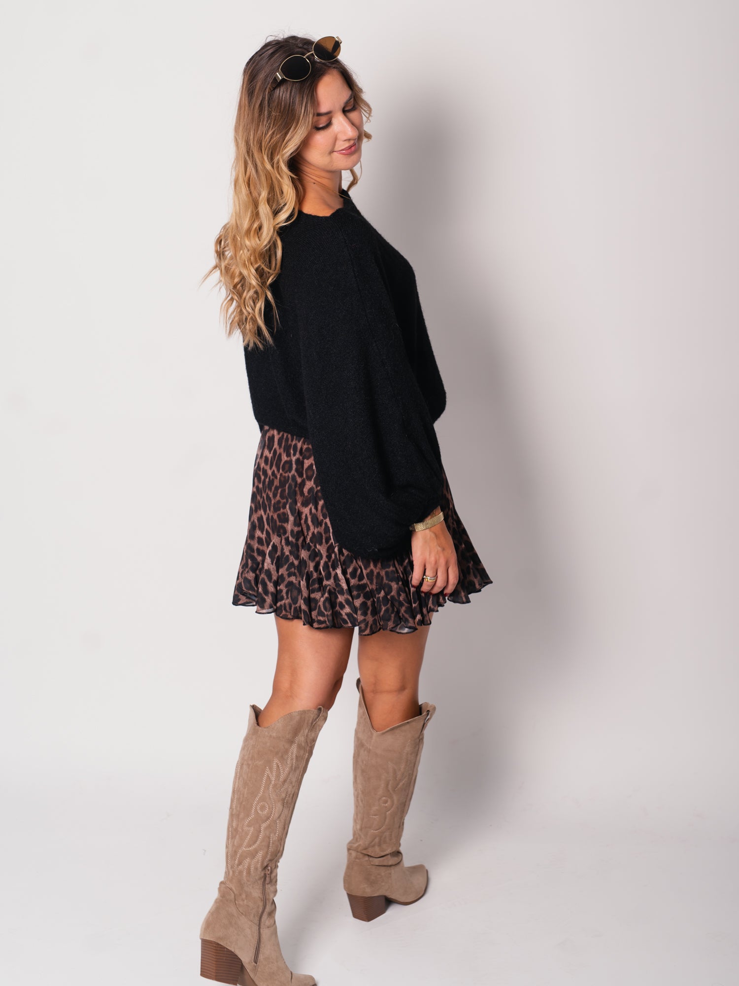 Loreen Fledermaus Pullover - Schwarz