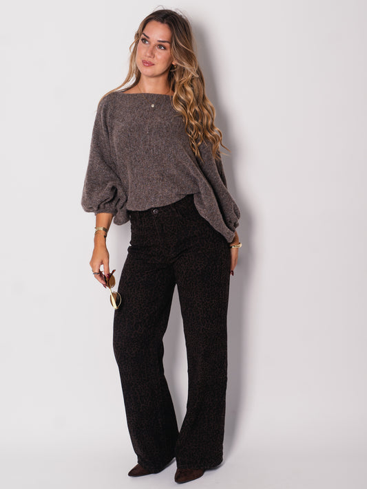 Loreen Fledermaus Pullover - Coffee