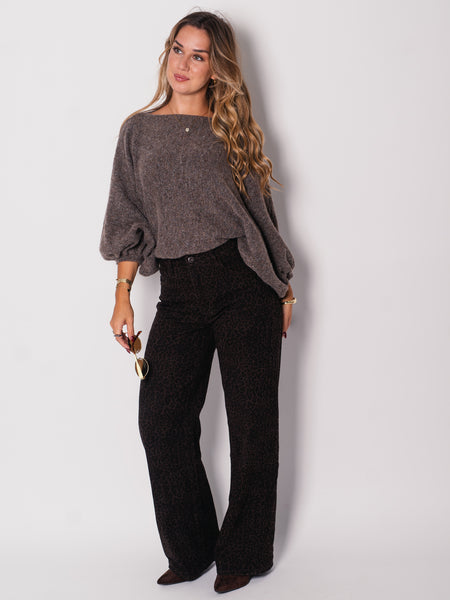 Loreen Fledermaus Pullover - Coffee