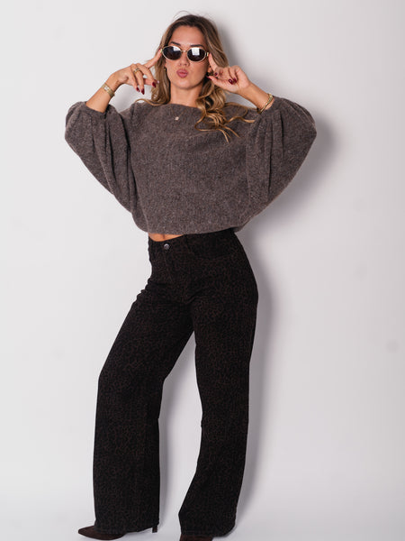 Loreen Fledermaus Pullover - Coffee