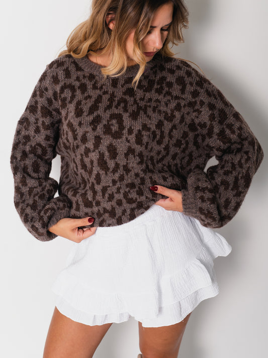 Leo Strick Pullover - Coffee/Braun