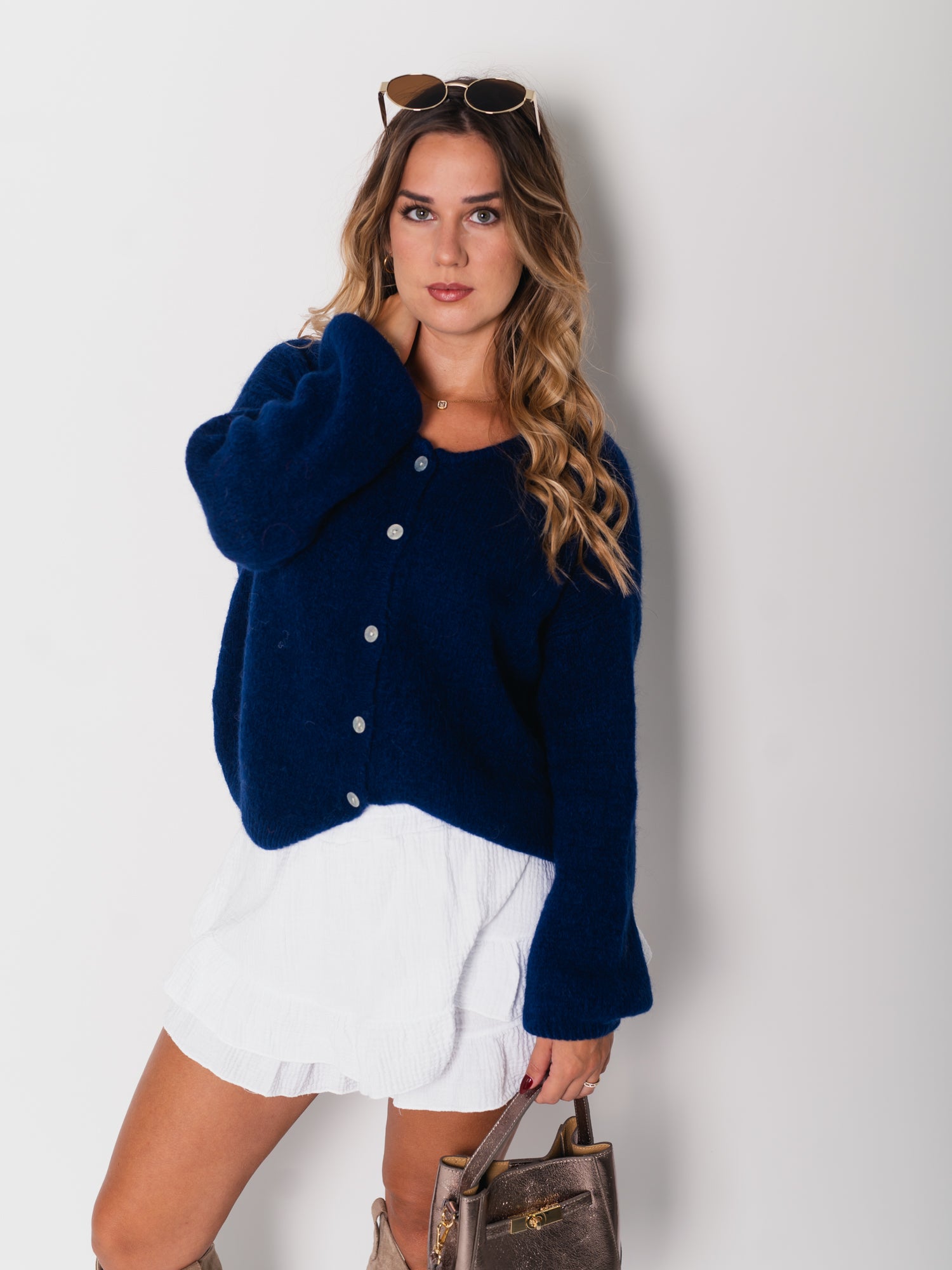 Hanni Soft Strickjacke - Navyblau