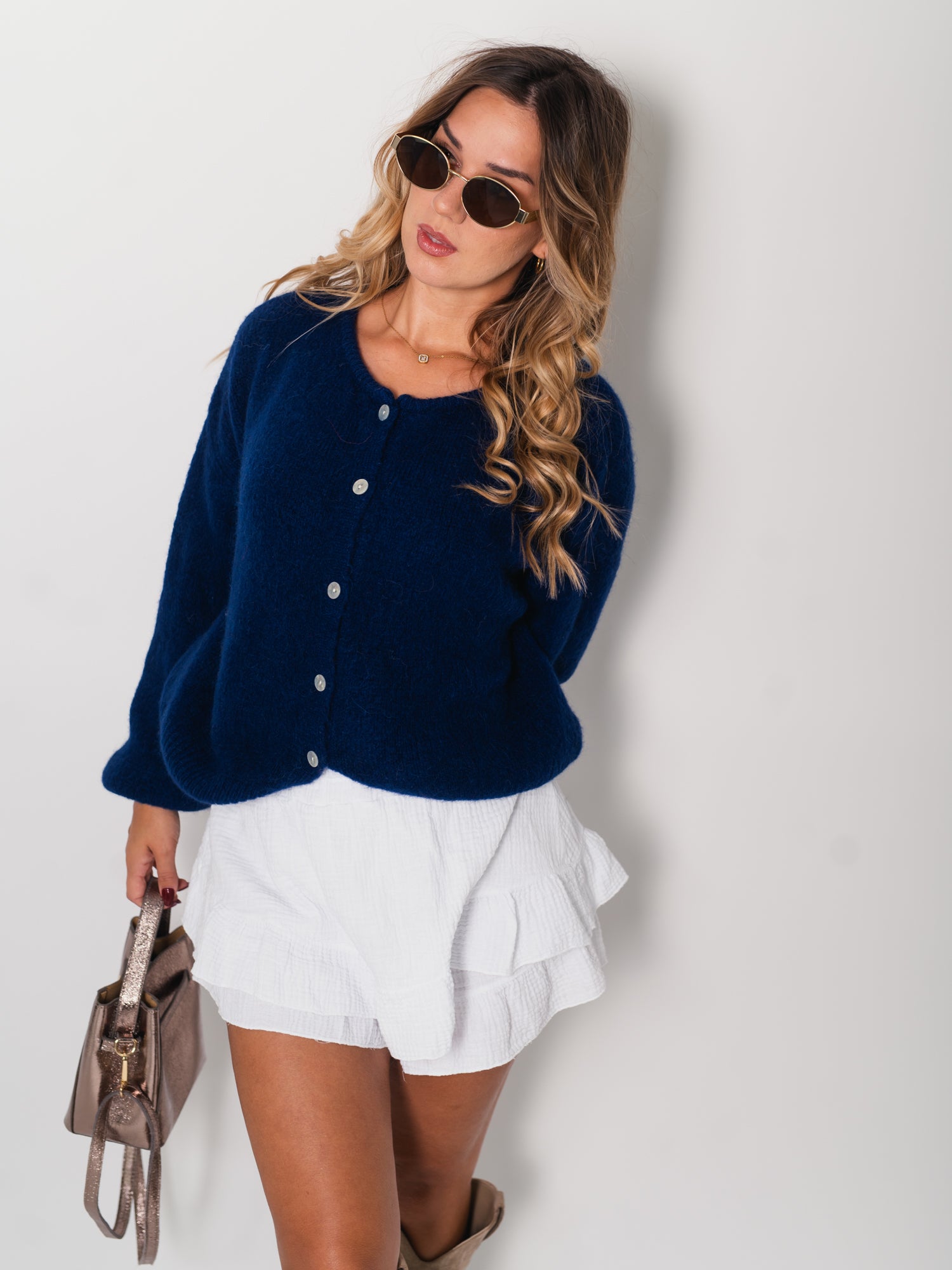 Hanni Soft Strickjacke - Navyblau