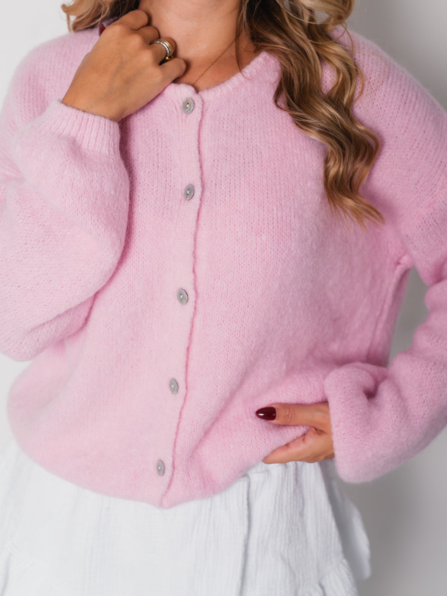 Hanni Soft Strickjacke - Babypink