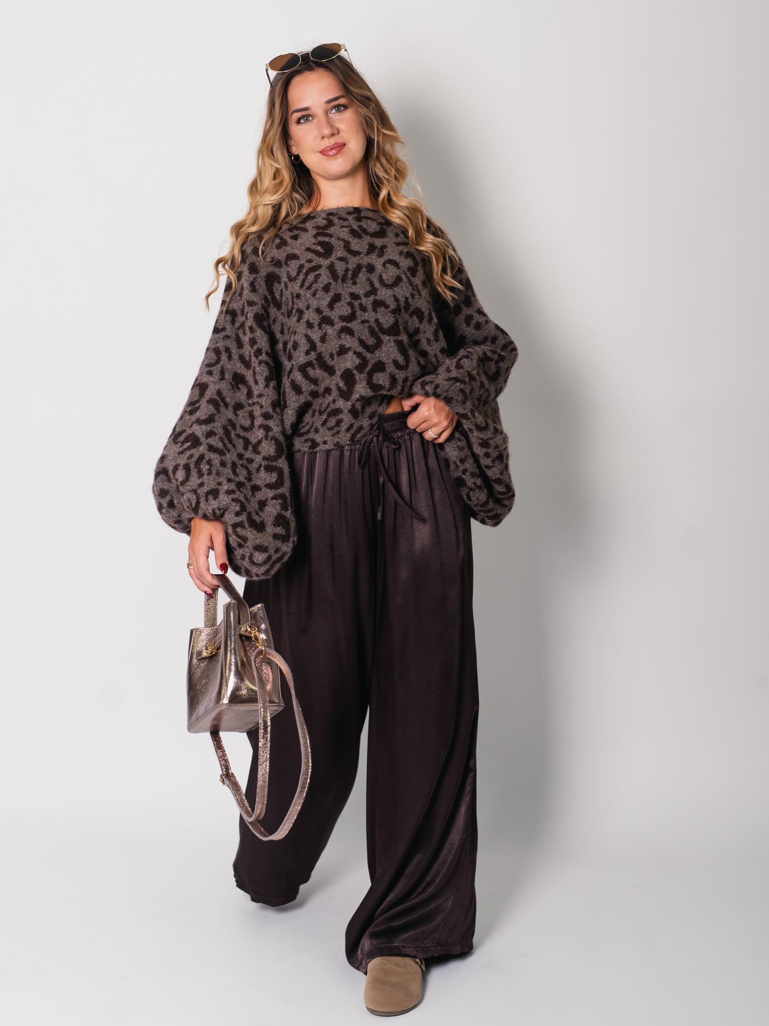 Leo Fledermaus Pullover - Coffee/Espressobraun