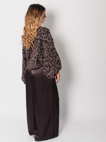 Leo Fledermaus Pullover - Coffee/Espressobraun