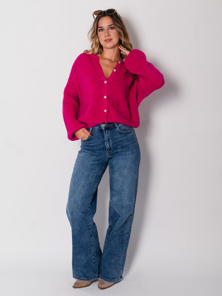 Hanni Soft Strickjacke - Fuchsia