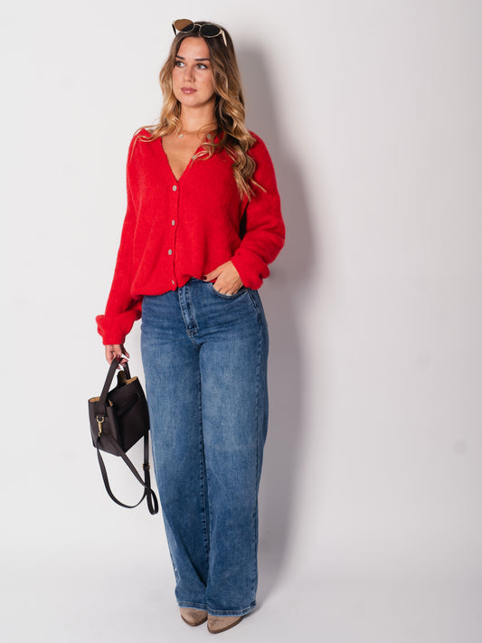 Hanni Soft Strickjacke - Rot