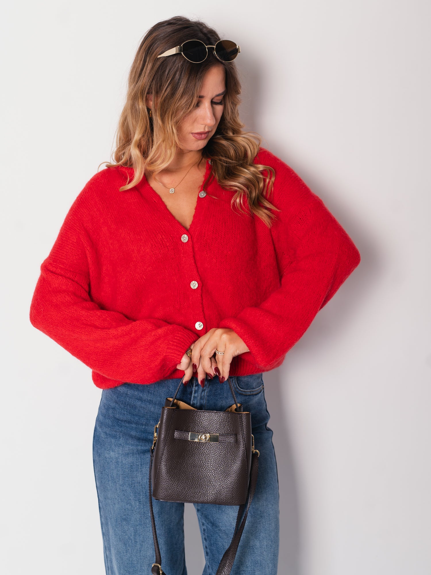 Hanni Soft Strickjacke - Rot