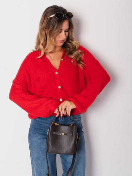 Hanni Soft Strickjacke - Rot